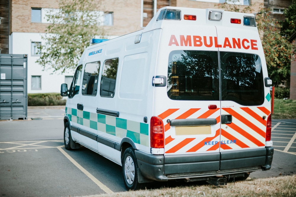 Emergency ambulance available for patient transportation