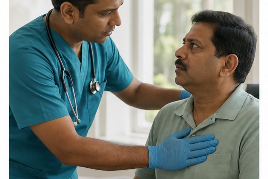 Clinician discussing evaluation for when chest pain is an emergency