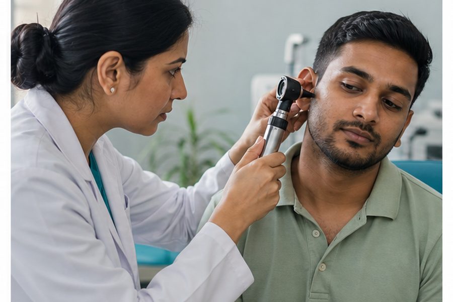 Clinician discussing evaluation for causes of ear pain and when to see a doctor