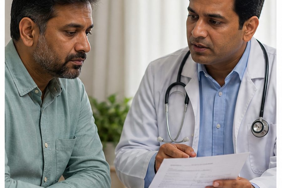 Clinician discussing evaluation for recurrent fever causes in adults