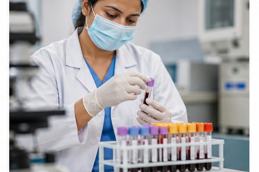 Clinician discussing evaluation for what CBC HbA1c and thyroid tests show